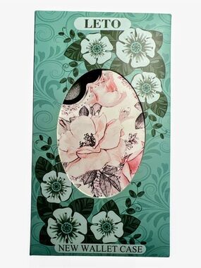 5 for $15 -  Leto Floral Pink Wallet Cell Phone Case with Card Slots iPhone 16